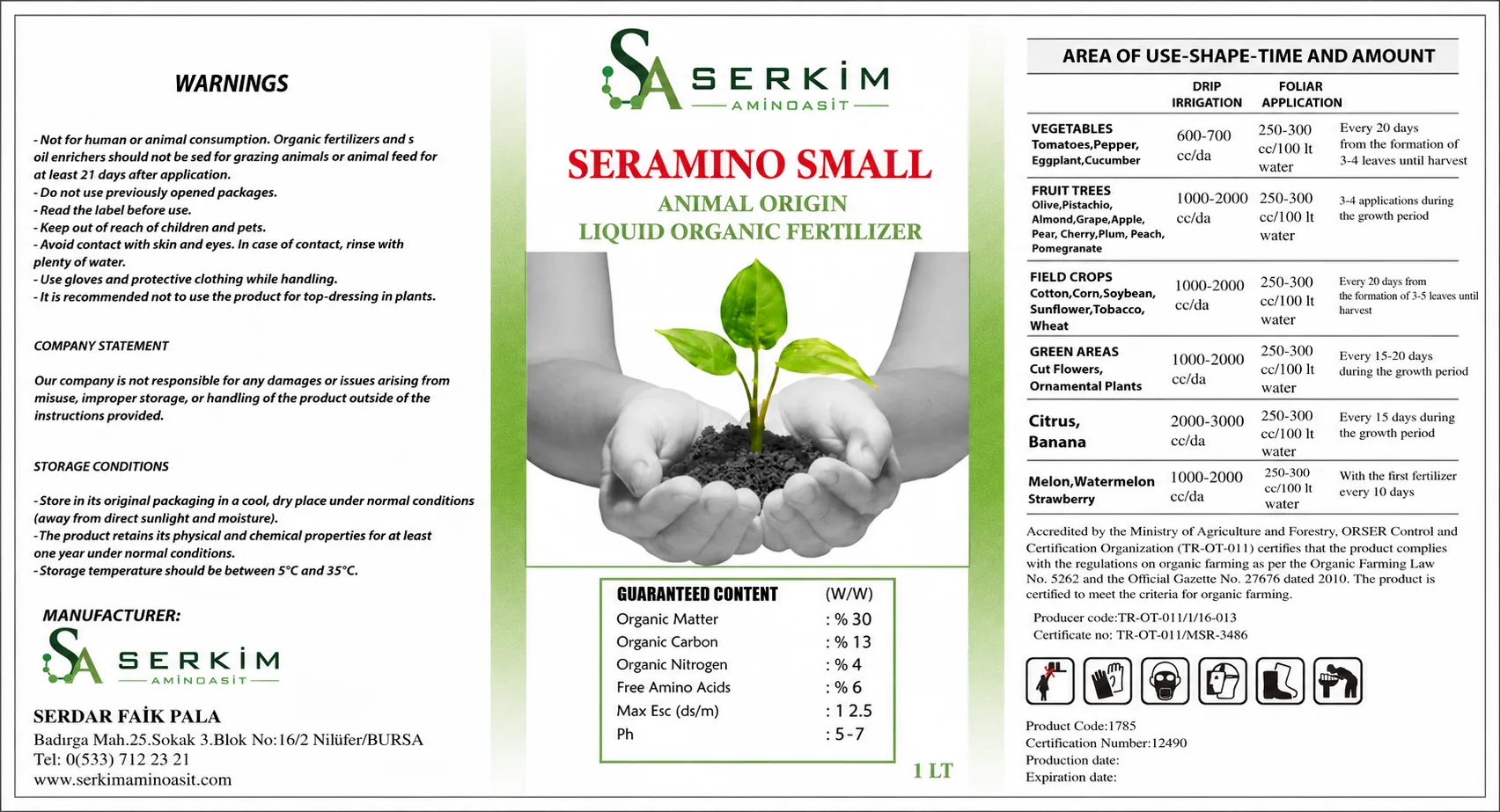 Ser Amino - Small · ürün etiketi 2